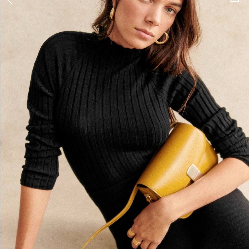 Black Cowl Neck Ribbed Sweater